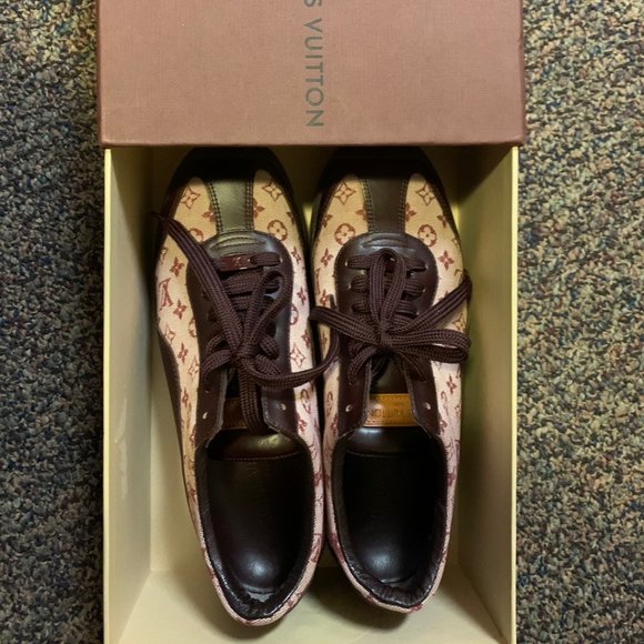 Vintage Louis Vuitton Monogram Canvas Sneakers in Red - Picture 2 of 5